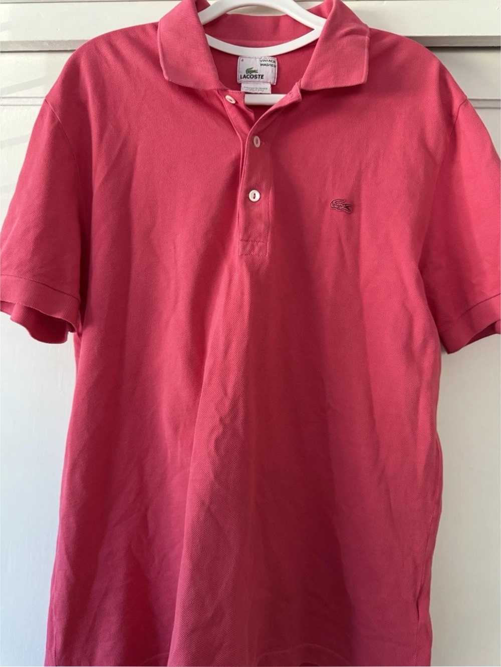 Lacoste Men’s Coral Pink Short Sleeve Polo Cotton Sz M
